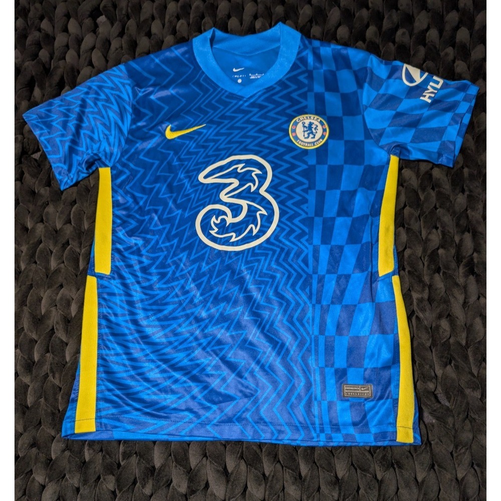 Nike Chelsea FC 2021-22 Blue Home Checkered Soccer Jersey‎ Size Medium